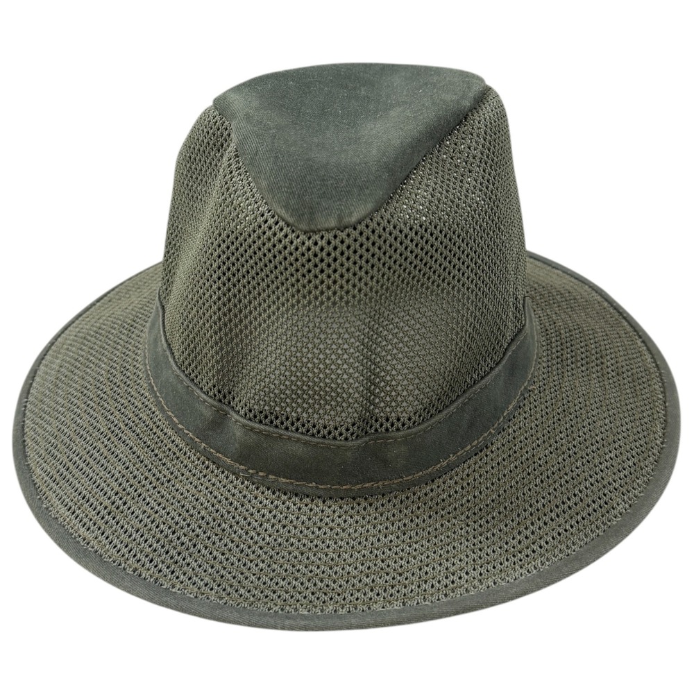 Henschel Breezer Mesh Fedora Hat Co Mens 3XL Olive Green USA Made Safari Sun Hat